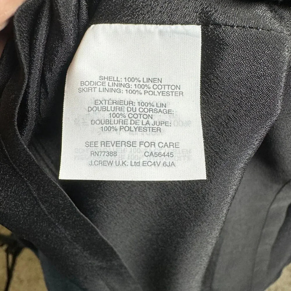 J. Crew Collection Black Structured Tie Bodice Linen Sleeveless Mini Dress Sz 4 - Picture 8 of 9